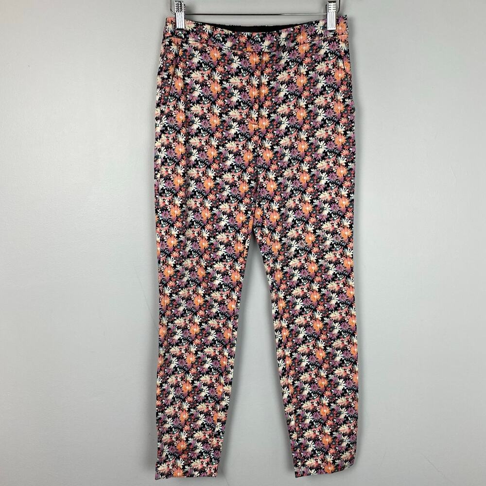 Topshop Abstract Colorful Ditsy Floral Cropped Pants Size 2